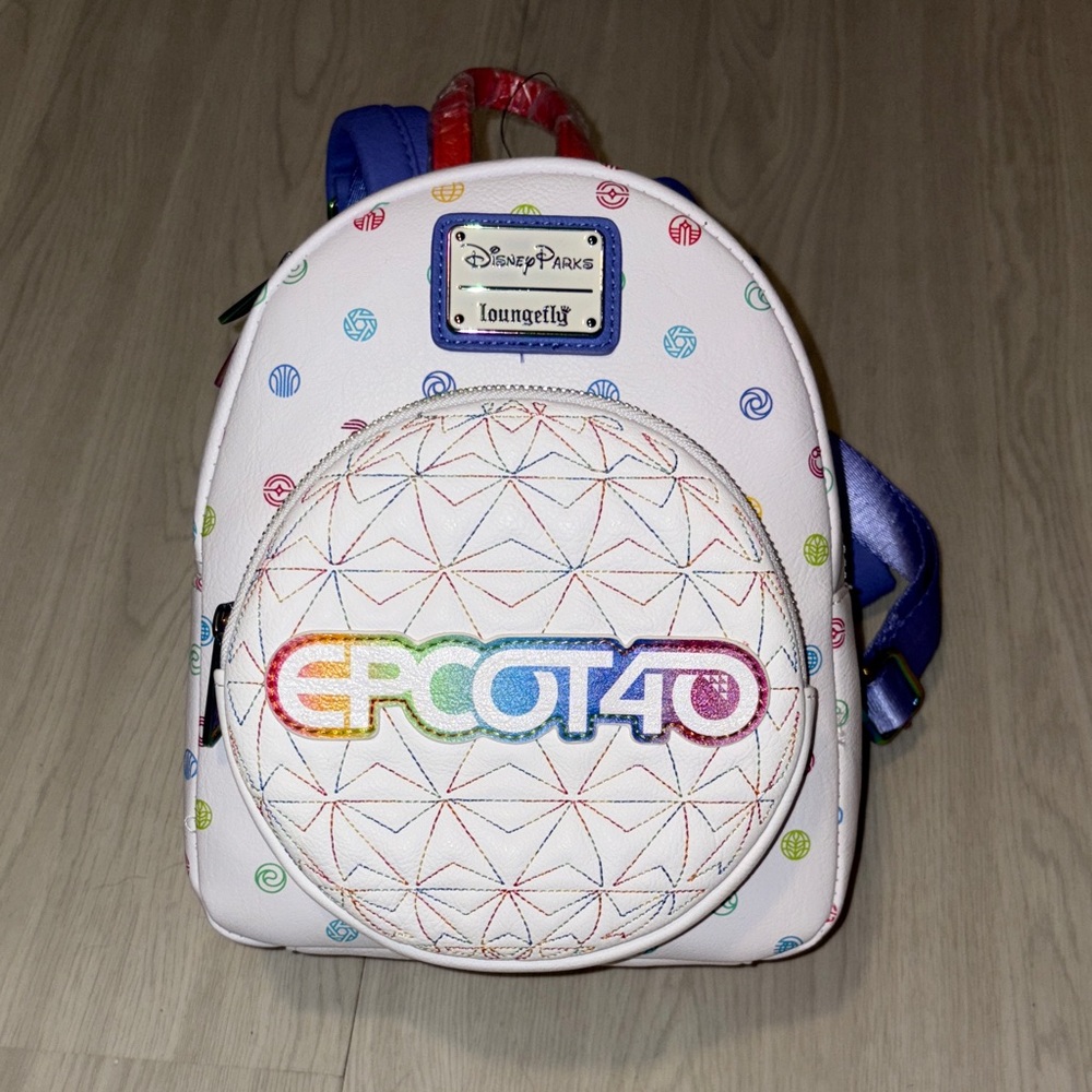 NWT. DISNEY loungefly 2022 EPCOT 40th Anniversary Spaceship Earth mini backpack